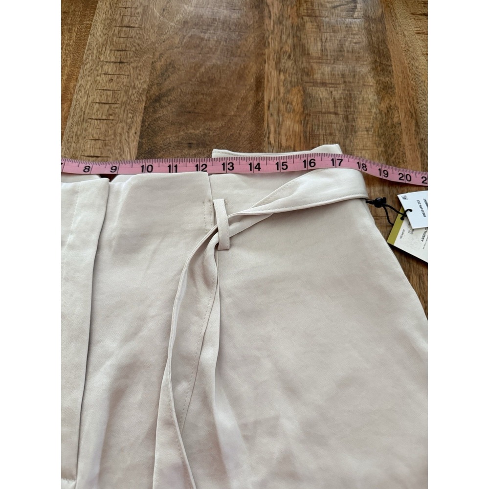 Anne Klein Womens 14 Light Parchment Tie Waist High Rise Shorts NWT $79 - Picture 8 of 13